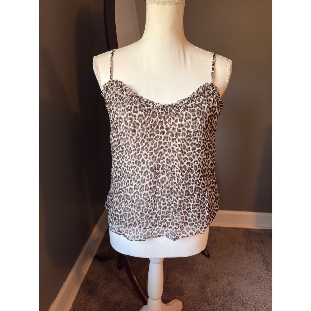 J.Crew Leopard Print Camisole Tank Top 100% Cupro NWT Size Small‎